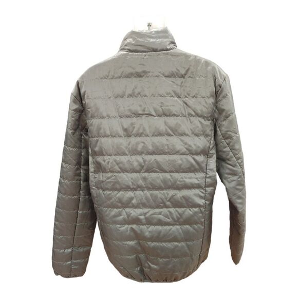 WOMEN'S GRAY WEST LOOP PACKABLE LONG SLEEVE LIGHT WEIGHT QUILTED PUFFER JACKET. - Picture 3 of 10